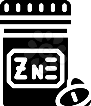 zinc pills trace elements glyph icon vector. zinc pills trace elements sign. isolated contour symbol black illustration