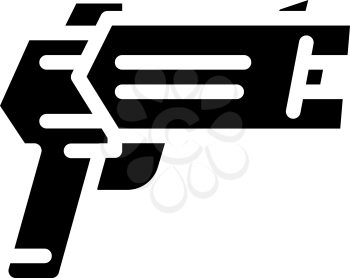 stun gun protest meeting glyph icon vector. stun gun protest meeting sign. isolated contour symbol black illustration