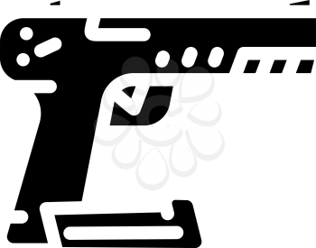 traumatic weapon protest meeting glyph icon vector. traumatic weapon protest meeting sign. isolated contour symbol black illustration