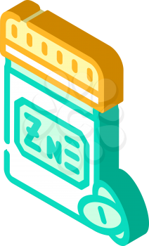 zinc pills trace elements isometric icon vector. zinc pills trace elements sign. isolated symbol illustration