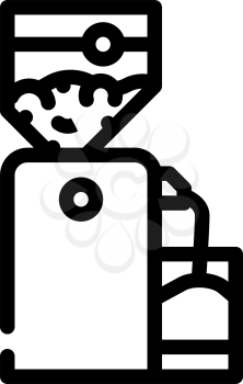crusher device for production peanut, press machine line icon vector. crusher device for production peanut, press machine sign. isolated contour symbol black illustration