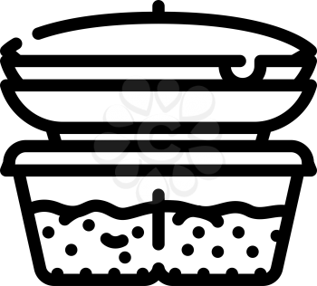 cooked food set canteen line icon vector. cooked food set canteen sign. isolated contour symbol black illustration