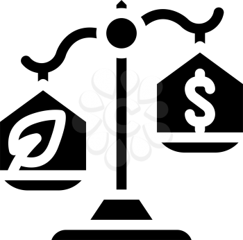 money or chia cryptocurrency balance scale glyph icon vector. money or chia cryptocurrency balance scale sign. isolated contour symbol black illustration