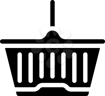 shopping plastic basket glyph icon vector. shopping plastic basket sign. isolated contour symbol black illustration