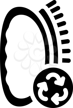brush zero waste glyph icon vector. brush zero waste sign. isolated contour symbol black illustration