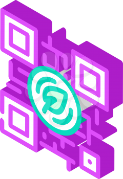 qr code for payment by chia cryptocurrency isometric icon vector. qr code for payment by chia cryptocurrency sign. isolated symbol illustration