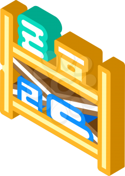 storaging design shelves isometric icon vector. storaging design shelves sign. isolated symbol illustration