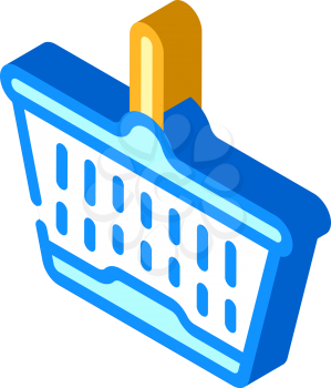 shopping plastic basket isometric icon vector. shopping plastic basket sign. isolated symbol illustration