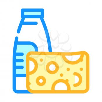 milk and cheese dairy product color icon vector. milk and cheese dairy product sign. isolated symbol illustration