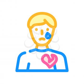 broken heart male color icon vector. broken heart male sign. isolated symbol illustration