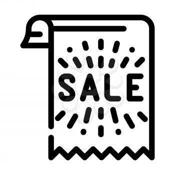 paper flyer sale line icon vector. paper flyer sale sign. isolated contour symbol black illustration