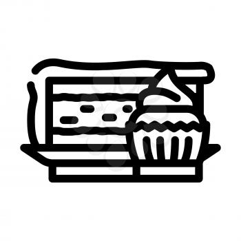 dessert department line icon vector. dessert department sign. isolated contour symbol black illustration