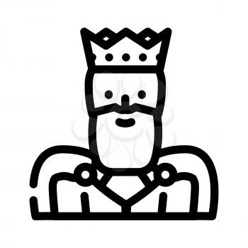 king man line icon vector. king man sign. isolated contour symbol black illustration