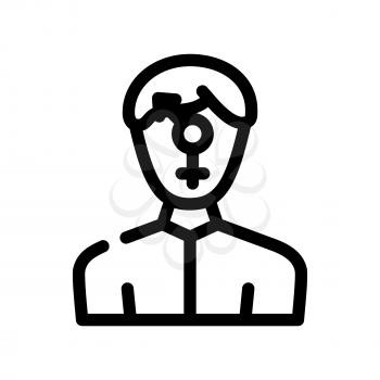 gender change man line icon vector. gender change man sign. isolated contour symbol black illustration