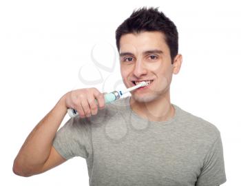 Royalty Free Photo of a Man Brushing His Teeth
