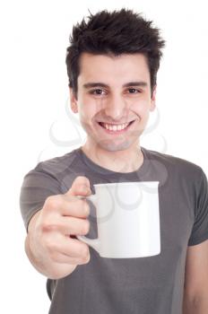 Royalty Free Photo of a Man Holding a Mug