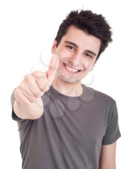 Royalty Free Photo of a Man Giving a Thumbs Up