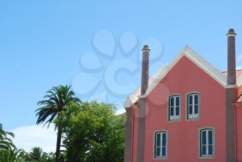 Royalty Free Photo of a Pink Building