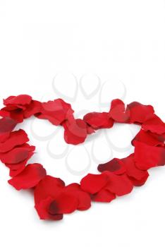 Royalty Free Photo of a Rose Petal Heart