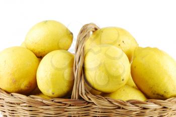 Royalty Free Photo of a Basket of Lemons