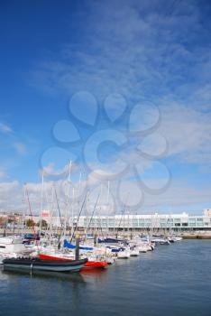 Royalty Free Photo of Boats at the Docks in Lisbon, Portugal