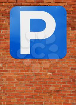 Royalty Free Photo of a Blue Parking Sign
