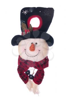 Royalty Free Photo of a Christmas Snowman Door Hanger