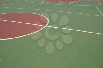 Royalty Free Clipart Image of a Basketball Court