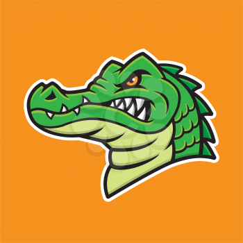 Royalty Free Clipart Image of an Alligator Mascot