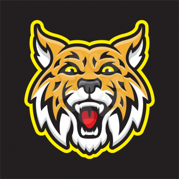 Royalty Free Clipart Image of a Big Cat Mascot