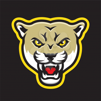 Royalty Free Clipart Image of a Cougar Mascot