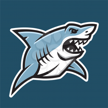 Royalty Free Clipart Image of a Shark Mascot