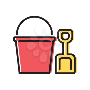 Royalty-Free Clipart Image of Beach Pail and shovel