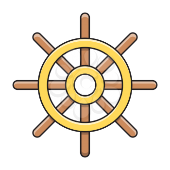 Royalty-Free Clipart Image of a Ship Wheel