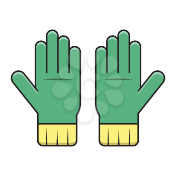 Royalty-Free Clipart Image Of Green Garden Gloves