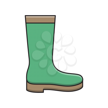 Royalty-Free Clipart Image Of A Green Rubber Boot
