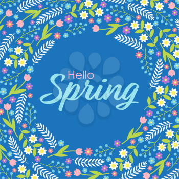 Royalty-Free Clipart Image Of A Hello Spring Poster