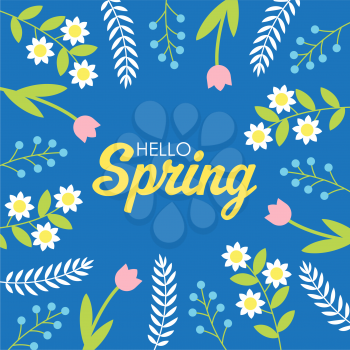 Royalty-Free Clipart Image Of A Hello Spring Poster