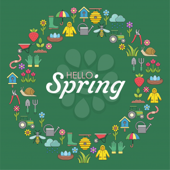 Royalty-Free Clipart Image Of A Hello Spring Poster
