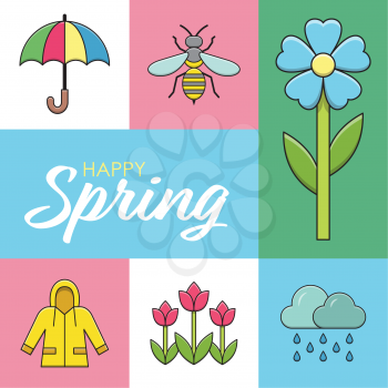 Royalty-Free Clipart Image Of A Happy Spring Poster
