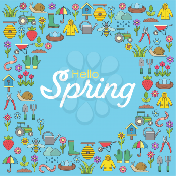 Royalty-Free Clipart Image Of A Hello Spring Poster