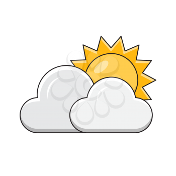 Royalty-Free Clipart Image of Sun and Clouds
