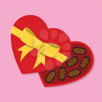 Royalty-free Clipart with Heart Shaped Chocolate Box