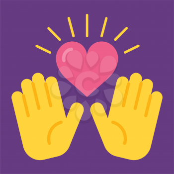 Royalty-free Clipart with a Heart Above Hands