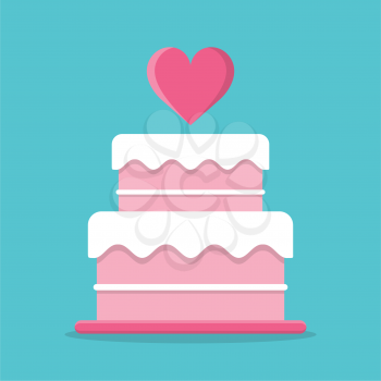 Royalty-free Clipart of a Cake with a Heart
