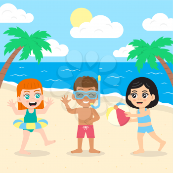 Royalty-free Clipart Image of the Beach
