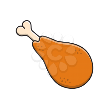 Royalty-free Clipart Image of a Turkey Leg -  Thanksgiving