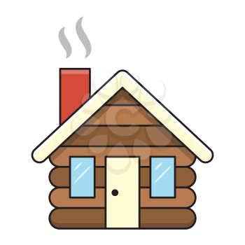 Royalty-Free Clipart Image Part of a Winter Set - Cabin