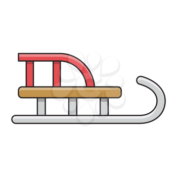 Royalty-Free Clipart Image Part of a Winter Set - Sled