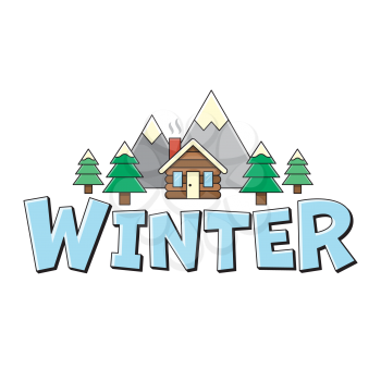 Royalty-Free Clipart Image Part of a Winter Set - Winter Sign